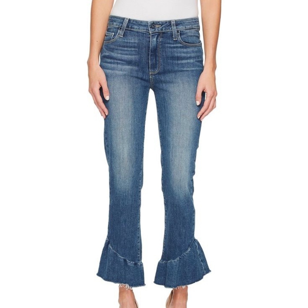 Paige Flora Fringe Straight with Ruffle Hem in Barkley, 26